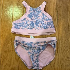 Athleta Kids Tie-Dye swim Set - Pink and Blue